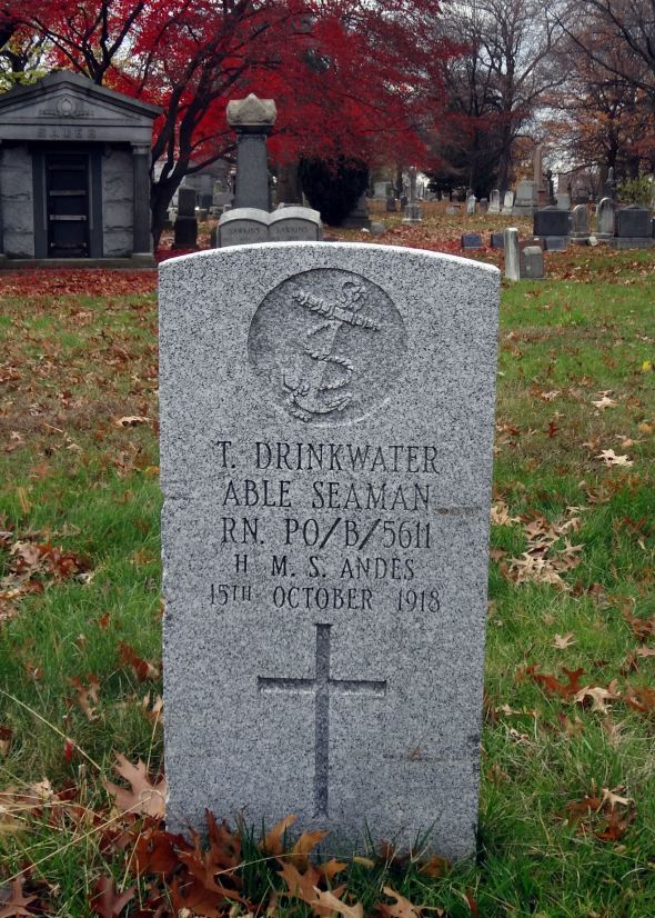 The grave of Able Seaman Thomas Drinkwater