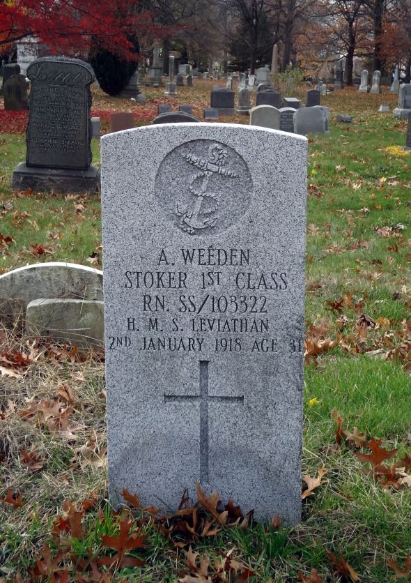 The grave of Stoker Alfred Weeden